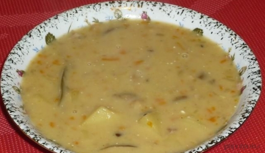 Zupa grzybowa z mięsem i warzywami 
