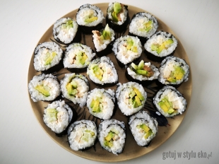 Wegetariańskie zielone sushi