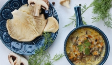Zupa boczniakowa ze śmietaną