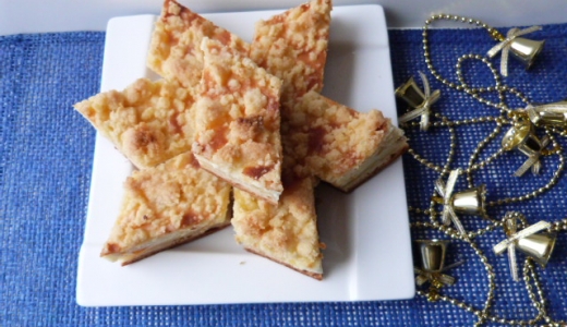 Ciasto krucho-drożdżowe z serem i kruszonką