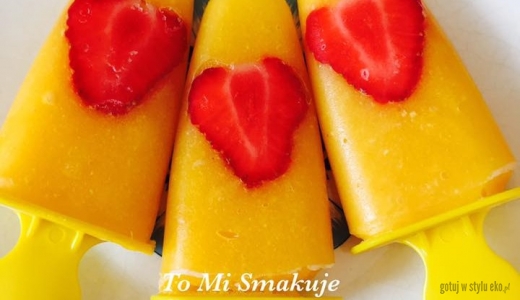 Lody o smaku mango z nutką truskawki