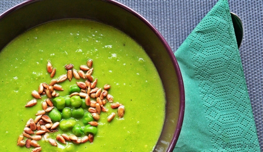 Kremowa zupa z zielonego groszku