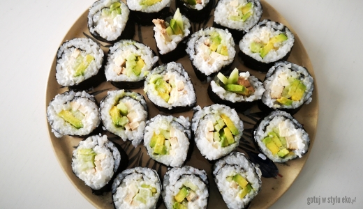 Wegetariańskie zielone sushi