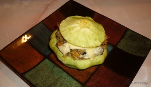 Patisony nadziewane mięsem, ryżem i pieczarkami