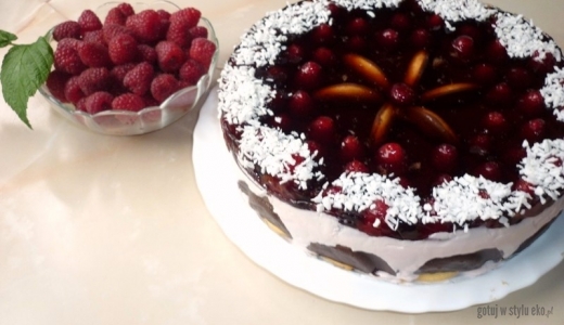 Malinowy sernik na zimno