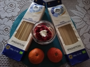 Spaghetti Alce Nero z malinami