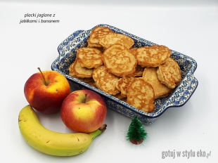 Placki jaglane bezglutenowe z jabłkami i bananem