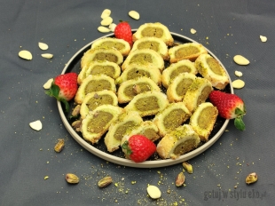 Ciasteczka marcepanowo - pistacjowe