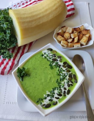 Zupa krem z kabaczka i jarmużu